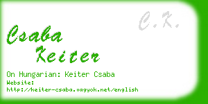 csaba keiter business card